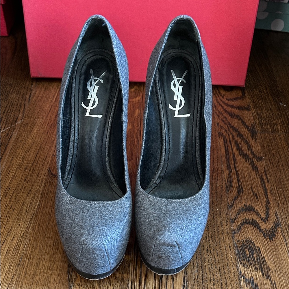 Yves Saint Laurent Charcoal grey Women's Heels 38.5 EU
